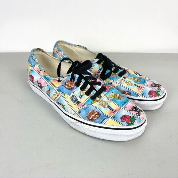 VANS Authentic Los Vans Low Lace Up Sneakers Mexican Loteria Men's Size 9.5 - Picture 1 of 8